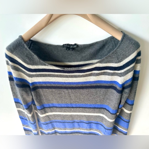 Theory 100% Cashmere Long Striped Sweater, size S, boat neck - Picture 3 of 13